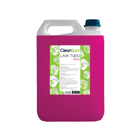 Detergente Lava Tudo Floral Cleanspot - Limpeza Profunda de 5 Litros: Limpeza impecável para todos os ambientes!
