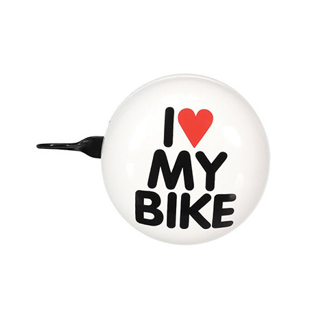 Campainha para Bicicleta I LOVE MY BIKE Branco - Acessório Essencial para Avisar sua Presença!
