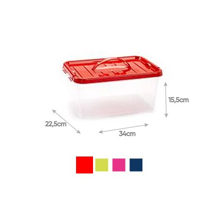 Caixa de Plástico Resistente 34x22,5x15,5cm - Capacidade de 8 Litros