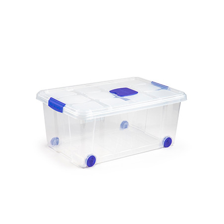  Caixa de Plástico com Rodas - 59cm x 40cm x 25cm - Capacidade de 36 Litros