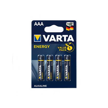 Conjunto de 4 Pilhas Alcalinas AAA LR03 Varta Energy - 1.5V 1100mAh