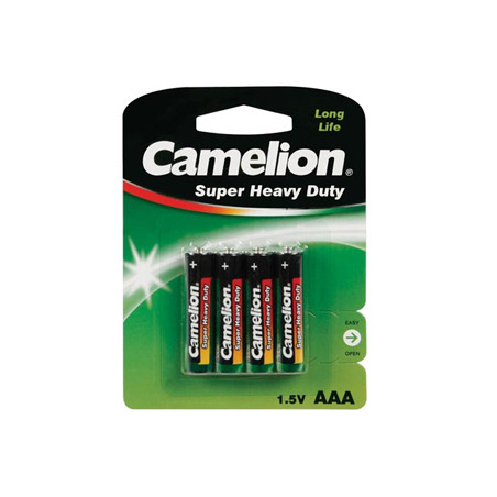 Pilhas AAA R03 Zinc Carbon 1.5V 450mAh 4 unidades - Pacote Econômico de Baterias Alcalinas