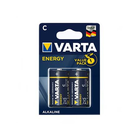  Pilhas Alcalinas Varta Energy LR14/C 1.5V 7800mAh - Pacote com 2 unidades