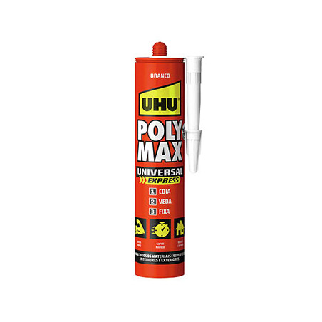Cola e veda tudo em um: Poly Max Universal Express Branco UHU 425g - A escolha ideal para os teus projetos!