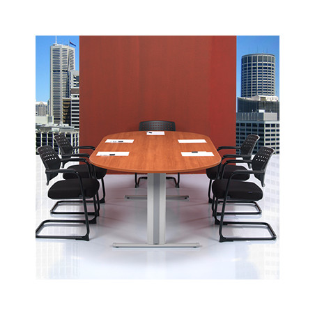 Mesa de Reuniões Oval Linha Medusa 2400x1200x750 - Ideal para Ambientes de Negócios Sofisticados!