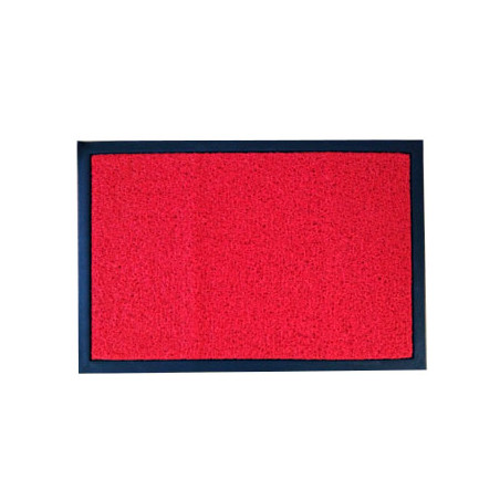 Tapete de Malha em PVC 40x60cm com Rebordo Vermelho - Melhor Qualidade e Durabilidade
