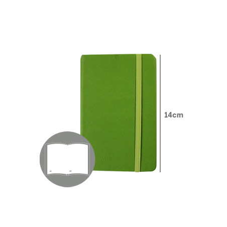 Caderno de Anotações com Capa em Couro Sintético Verde - 116 Folhas pautadas
