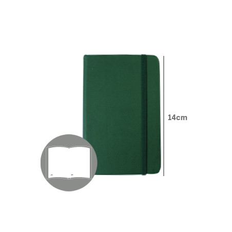  Caderno de Anotações Verde Esmeralda em Couro Sintético de 14x9cm com 116 Folhas lisas