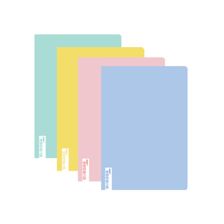 Caderno agrafado A4 com quadriculado e capa EMBOSS em cores pastel - 90g, com 48 folhas