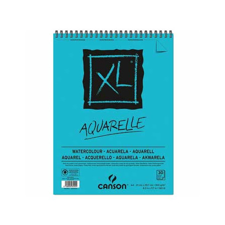 Papel Canson XL Aquarelle A4 300g 30 Folhas - Perfeito para Pinturas em Água