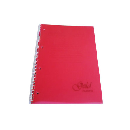  Caderno A4 de Papel Plástico com Grelha - 100 folhas, 70g - Cores Variadas