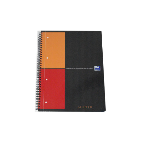 Caderno Espiral Oxford Notebook - Capa Dura, Páginas Quadriculadas e Cor Preta