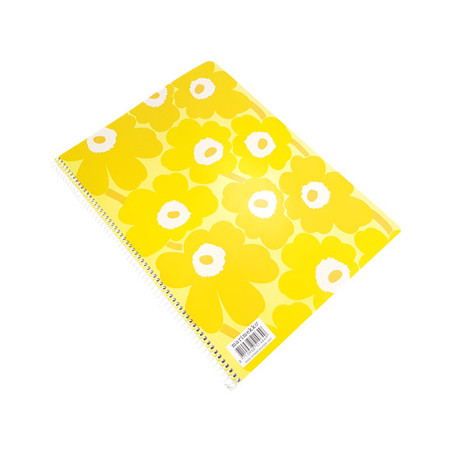 Caderno Espiral A4 Marimekko com Padrão Quadriculado Amarelo - 1 unidade