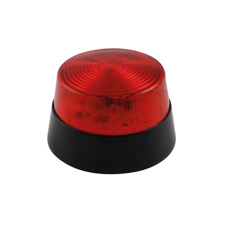 Iluminação LED para Sinalização com Piscas e Lente Vermelha de 12 VDC - 77mm