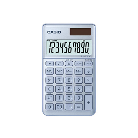 Calculadora de Bolso Casio SL1000SCBU Azul Claro - 10 Dígitos