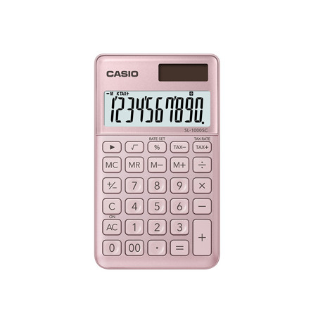 Calculadora de Bolso Cor de Rosa Claro Casio SL1000SCPK - 10 Dígitos