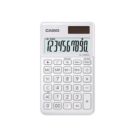 Calculadora de Bolso Casio SL1000SCWE Branco de 10 Dígitos