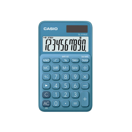 Calculadora Casio SL310UCBU Azul Turquesa de Bolso com 10 Dígitos