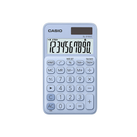 Calculadora Portátil Casio SL310UCLB Azul Claro de 10 Dígitos - Ideal para Cálculos Rápidos!