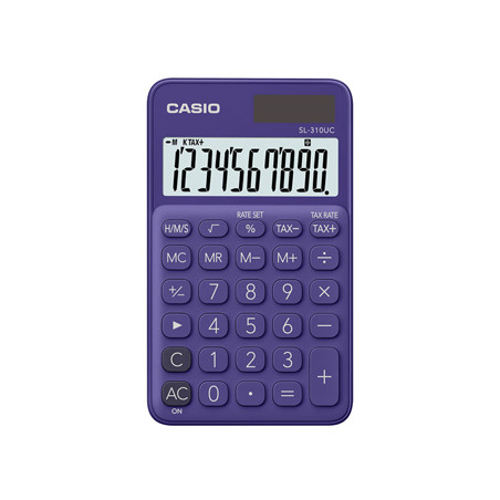  Calculadora de Bolso Casio SL310UCPL Roxo 10 Dígitos para Cálculos Rápidos e Precisos