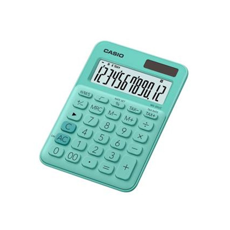 Calculadora Casio MS20UCGN Verde Claro - 12 Dígitos para facilitar o seu dia a dia na secretaria