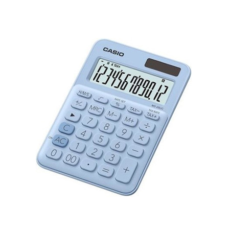 Calculadora de Secretária Casio MS20UCLB Azul Claro 12 Dígitos 