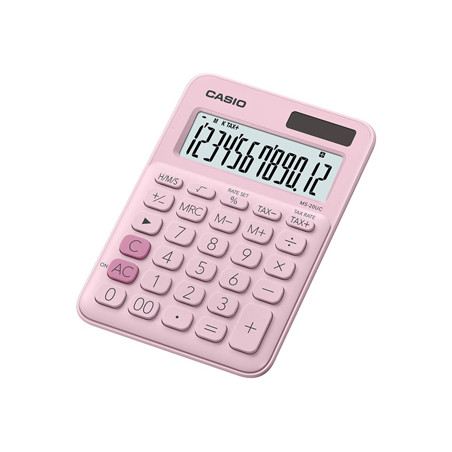 Calculadora Rosa de Secretária Casio MS20UCPK com 12 Dígitos - Ideal para Organização e Cálculos Precisos