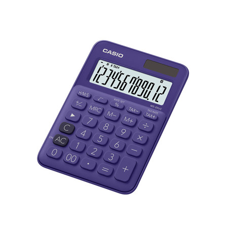Calculadora de Secretária Casio MS20UCPL Roxo - 12 Dígitos, Design Elegante e Prático