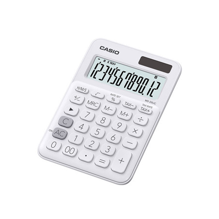 Calculadora Casio MS20UCWE Branca com 12 Dígitos - Perfeita para a sua secretaria