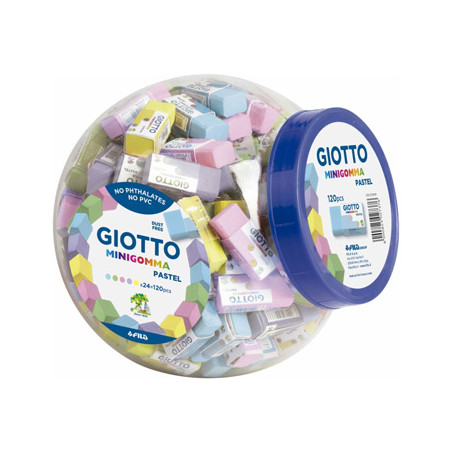 Borracha Giotto Happy Gomma Pastel Bomboneira 120 unidades