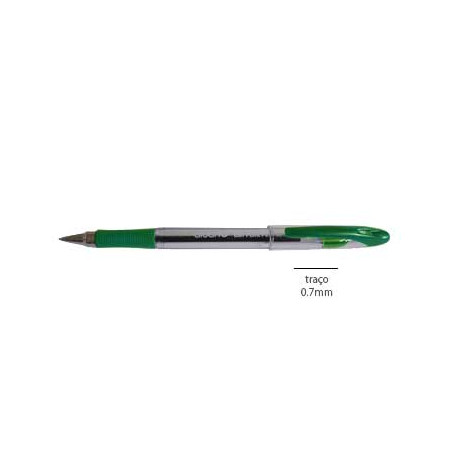 Caneta Esferográfica Verde com Ponta de 0,7mm e Agarre - Para uma escrita confortável e precisa