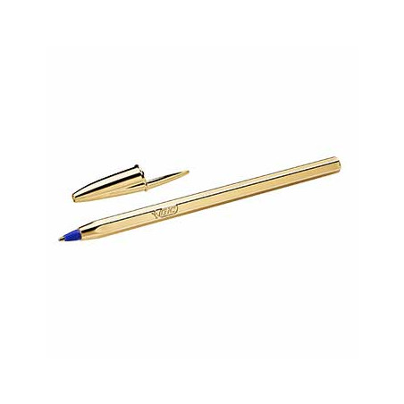 Conjunto exclusivo e sofisticado de 20 canetas esferográficas BIC na cor azul - Edição Especial Dourado!