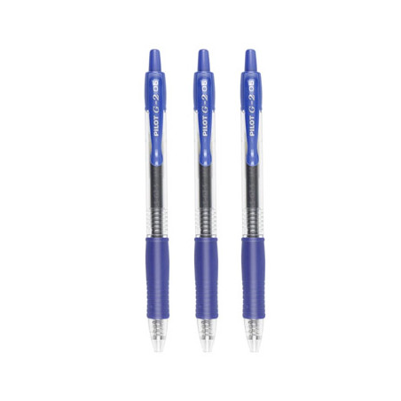 Pack com 3 Canetas Esferográficas de Gel Retráteis Azul 0,5mm da Pilot - Ideal para Escrever e Desenhar