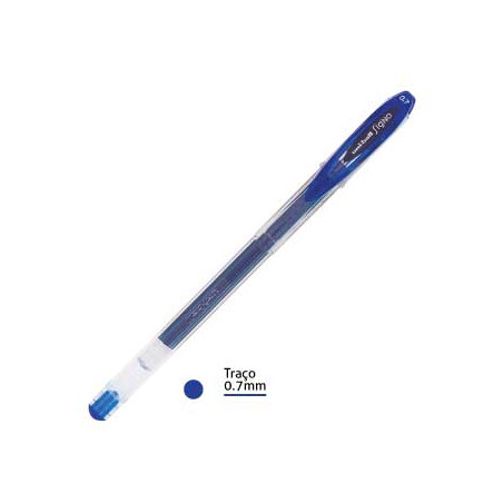 Caneta Esferográfica Azul Gel Uni UM120 SIGNO 0,7mm - Escrita Suave e Precisa - 1 Unidade