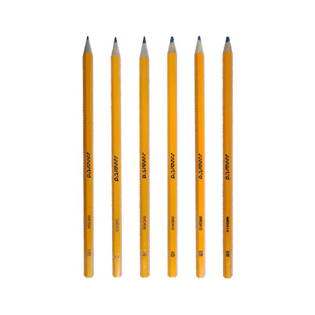 Lápis de Grafite HB, B, 2B, 4B, 6B e 8B SmartD - Embalagem de Blister com 6 unidades