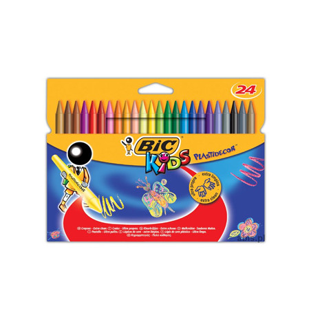 Conjunto de Lápis de Cera BIC Kids Plastidecor com 24 cores
