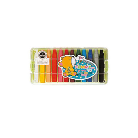 Conjunto de Lápis de Cera Rommy com 12 cores vibrantes da Dong-A