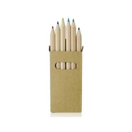 Conjunto de Lápis de Cor Colorido de 6 Cores em Caixa de Cartão de 9cm: Estimule sua Criatividade!