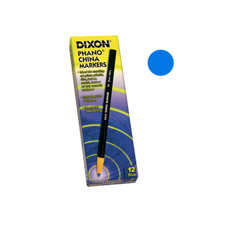 Lápis Dermatográfico Dixon Marker Azul - Caixa com 12 unidades | Qualidade e Precisão Excepcionais para os teus Desenhos