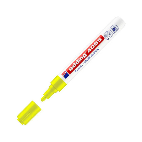 Marcador de Giz Amarelo Fluorescente 2-3mm Edding 4095 - Ideal para realces e marcações precisas - 1 unidade