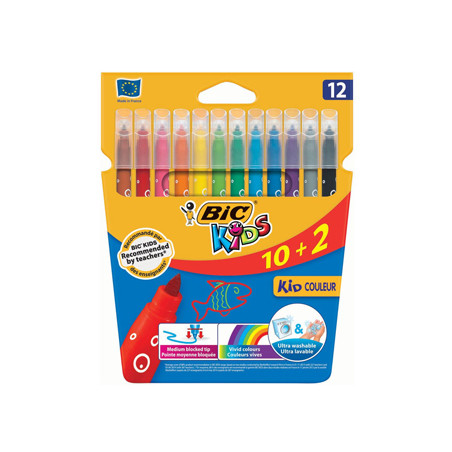 Marcador de Feltro Bic Kids Couleur com 12 Cores: A escolha perfeita para estimular a criatividade das crianças!
