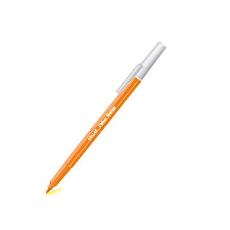 Marcador de Feltro de Ponta Média 0.5mm Sketch Line Laranja - Ideal para Delicados Traços e Realces