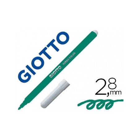 Marcador Feltro Giotto Turbo Color Verde Escuro Caixa de 12 unidades