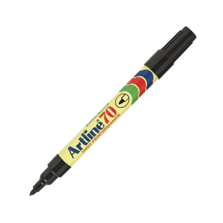 Caneta Marcadora Permanente Artline 70 - 1 unidade: Ideal para escrever e desenhar - Ponta Média 1,5mm - Cor Preta