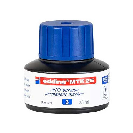 Recarga de Tinta Azul de 25ml para Marcador Permanente Edding MTK - Ideal para Renovar a Performance do seu Marcador!