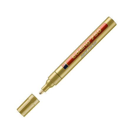 Marcador Dourado Edding 750 - Ponta com Espessura de 2-4mm (1 unidade)