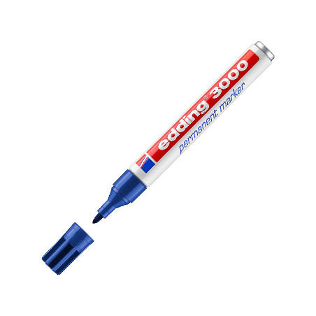 Marcador Azul Edding 3000 - Ponta Grossa 1,5-3mm - Perfeito para uso duradouro - 1 unidade