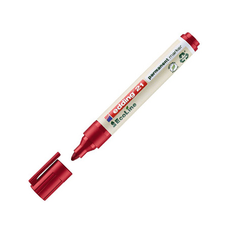 Marcador Permanente Vermelho Edding e-21 - Traço Grosso 1,5-3mm (1 unidade)