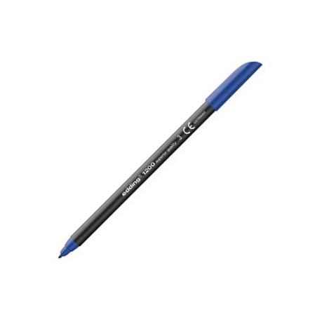  Marcador Edding 1200 Azul 1mm - Ponta Média - Ideal para Escrita e Realce - Ótima Qualidade - 1 Unidade