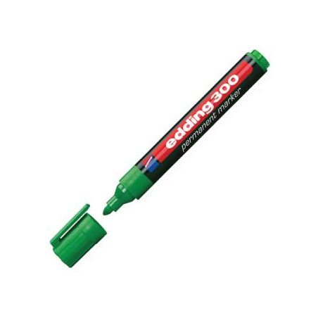 Caneta Edding 300 - Marcador Verde de Ponta Média 1,5-3mm para Escrita Intensa e Precisa